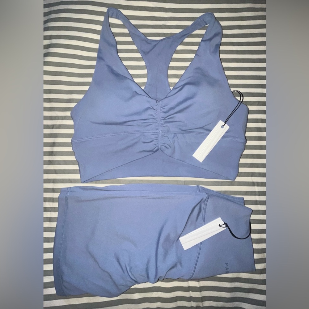 Paragon Fitwear bluebird ruched bra Athletic Shorts Set sculptseam medium